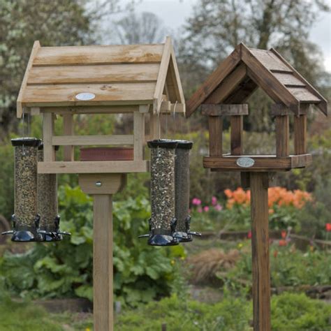 free standing wooden bird feeders | Bird feeder stands, Bird feeder ...