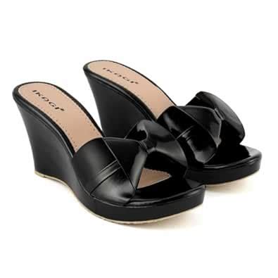 Buy IKAGI Women's Fashion Casual Wedge Heeled Sandals (Black, UK ...