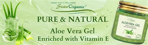 Sista Organic Aloe Vera Gel for Face, with Pure Aloe Vera, Green Tea ...