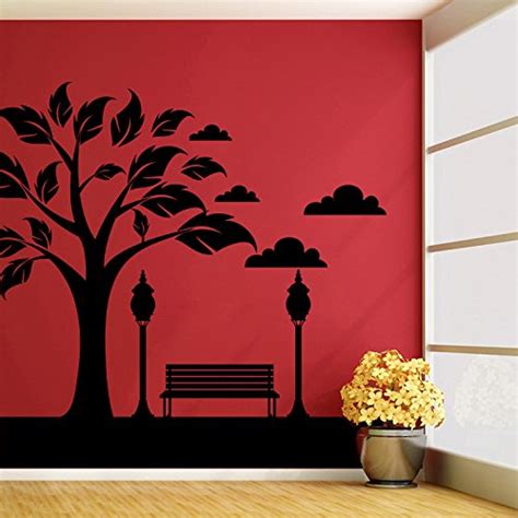 Decor Kafe 'Park Bench' Wall Sticker (PVC Vinyl, 35.56 cm x 38.1 cm ...