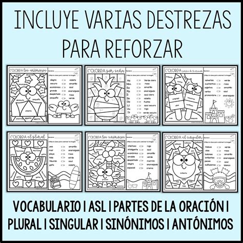 Colorea por código | Refuerzo de destrezas | Color by Code in Spanish ...