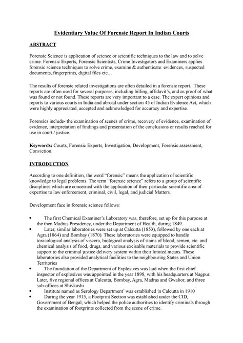 Evidentiary Value in DNA Test - Evidentiary Value Of Forensic Report In ...