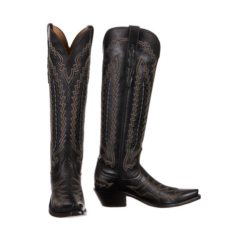 Women's Black Cowboy Boots - Lucchese