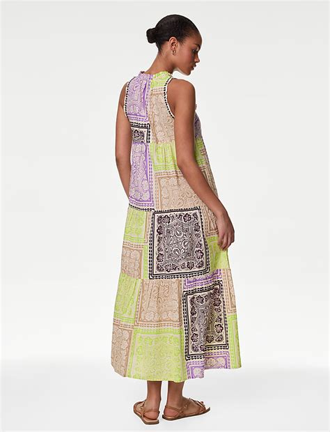 Buy Pure Cotton Printed Midaxi Beach Dress at Marks & Spencer