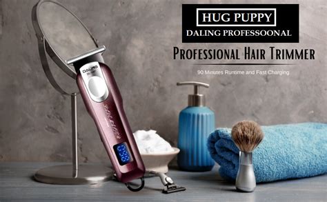 HUG PUPPY LED Display Hair Trimmer Retro Oil Head Electric Clipper Hair ...