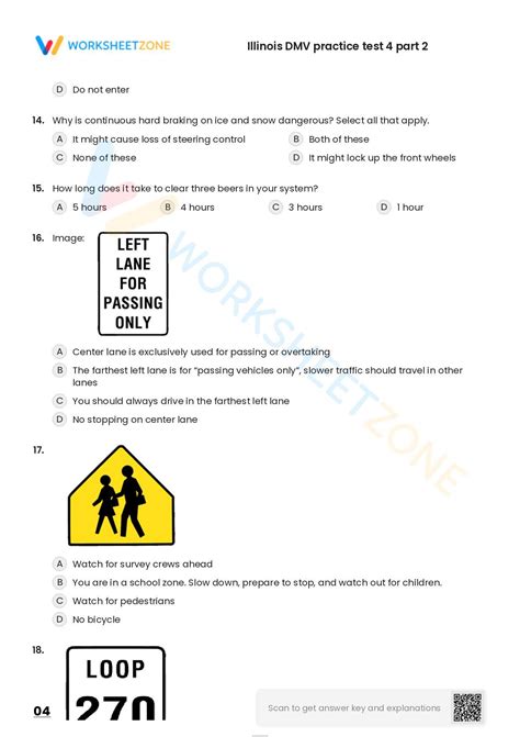 Free Printable Illinois DMV Practice Test Part Worksheet, 56% OFF