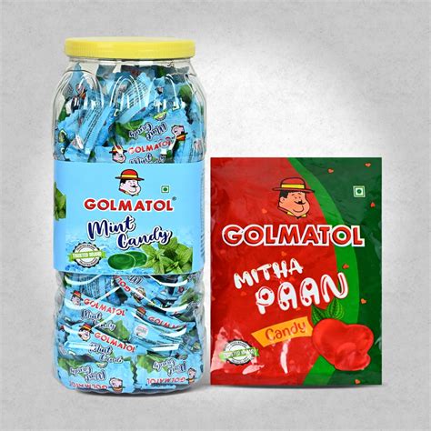 Golmatol Candy Combo Pack of Mint and Mitha Paan Candy Jar/Packet ...
