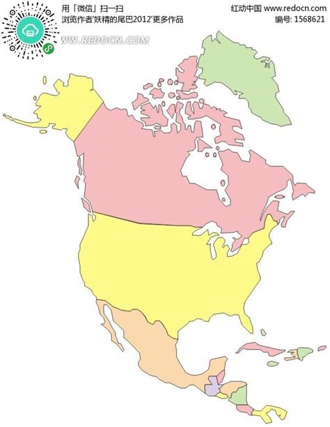 北美洲矢量地图EPS素材免费下载_红动网