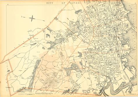 Lynn, City of Lynn, MA, Antique Map, 1904