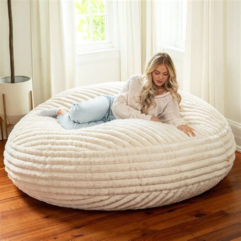 Trule 6 Foot Cocoon - Large Bean Bag Chair - Mondo Faux Fur & Reviews ...