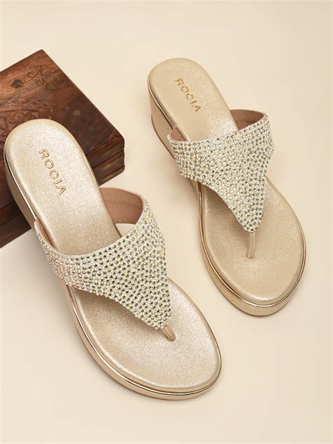Shop Rocia By Regal Gold Women Embroidered Platforms Online