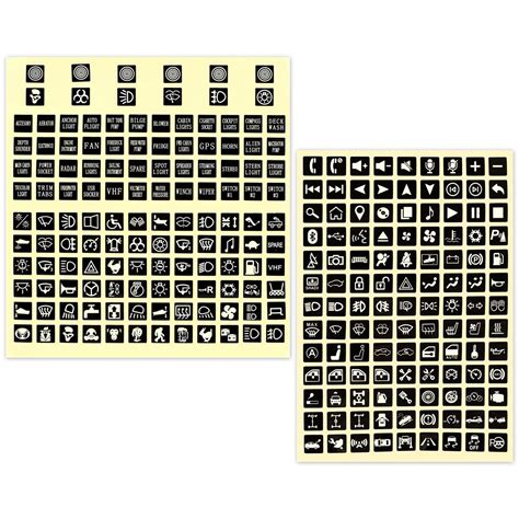 240pcs Luminous Car Stickers Instrument Panel Button Sticker Truck ...