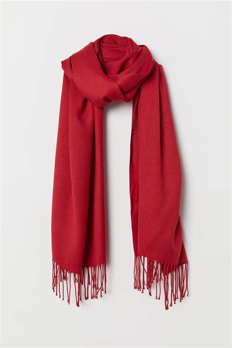 Woven scarf - Red - Ladies | H&M GB