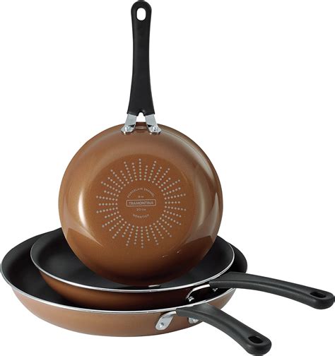 Amazon.com: Tramontina Porcelain Enamel Non Stick 3-Pack Frying Pans ...