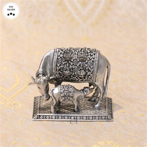 Buy Antique 92.5 Silver Cow and Calf From Aahi by Ranka Jewellers