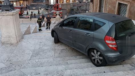 An Elderly Man Drove His Mercedes A-Class Down Rome's Spanish Steps