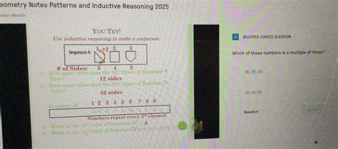 Solved: eometry Notes Patterns and Inductive Reasoning 2025 velyn ...