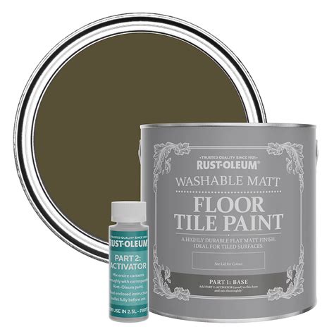 Rust-Oleum Greencroft Washable Matt Floor Tile Paint 2.5L