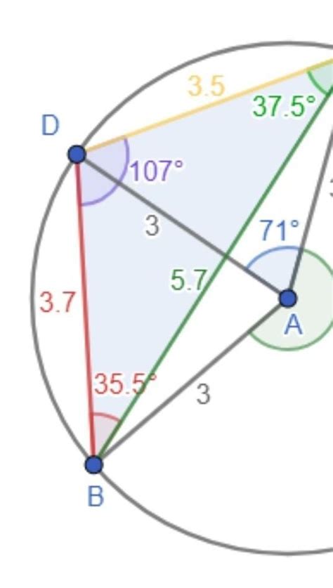 Draw a triangle of circumradius 3.5 cm and two of the angle 55 degree ...
