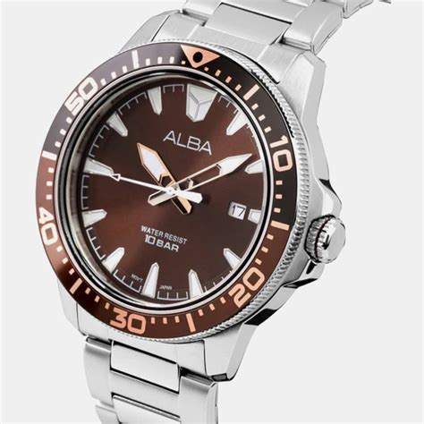 ALBA Men Brown Stainless Steel Watch AS9T91X1 – Just In Time
