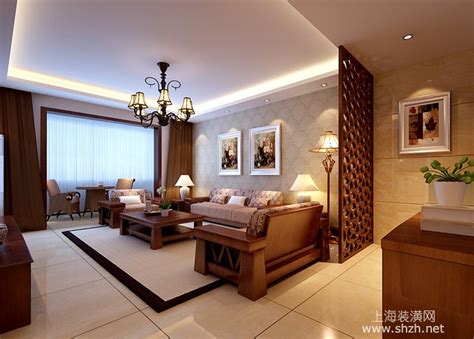 116平简欧风格客厅设计全景图-上海装潢网
