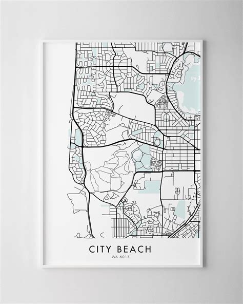 Perth – City Beach Map Print - Chelsea Chelsea