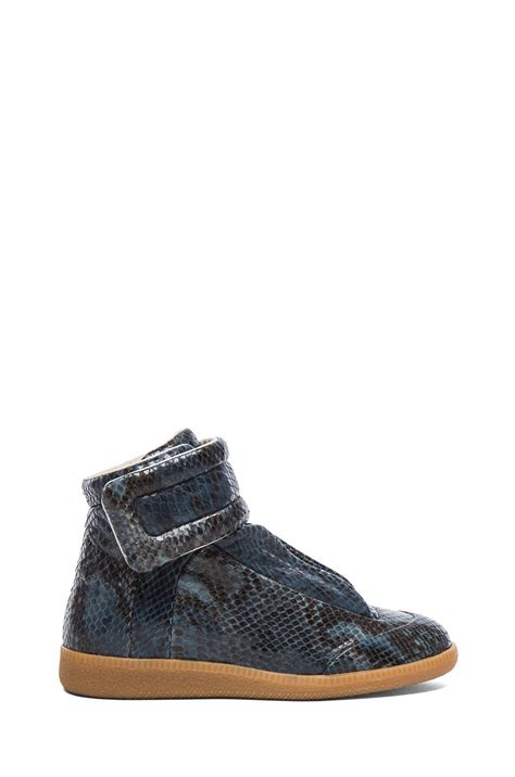 Maison Margiela Future Embossed Leather High Tops in Snake Print | FWRD