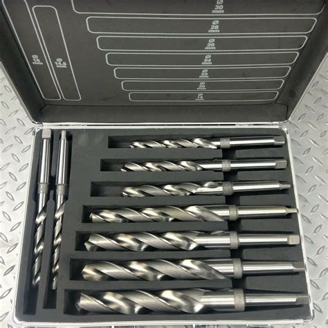 MT2 Morse Taper Drills OPTIMUM HSS Drill Bit Set Drilling Press Lathe ...