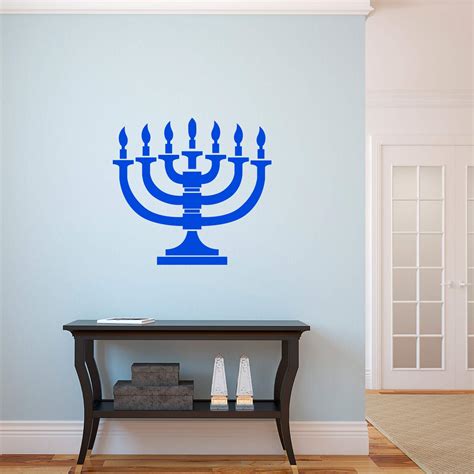 Vinyl Wall Art Decal - 7 Menorah Candles - 21" x 23" - Jewish Holiday ...