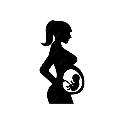 Premium Vector | Pregnant mother and fetus icon logo vector design illustration