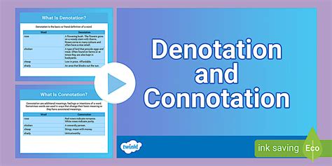 Connotation vs Denotation PowerPoint (teacher made) - Twinkl
