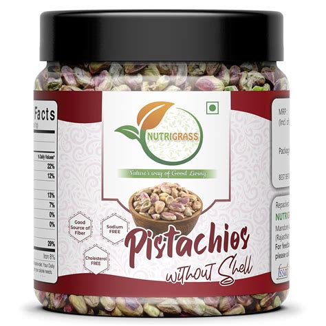 NUTRIGRASS Whole Raw Shelled Pistachio (Pista), Pistachio Kernels ...