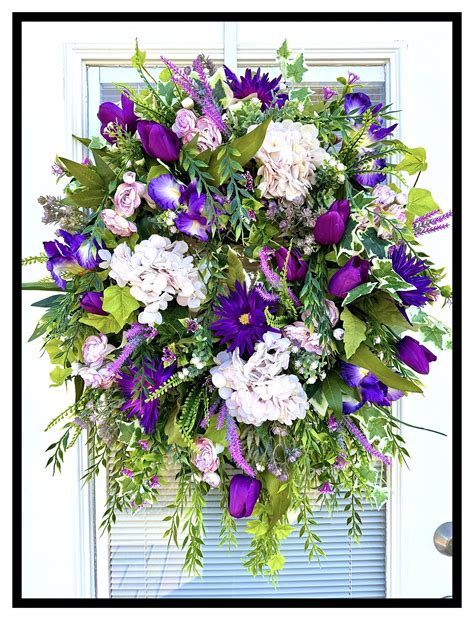 Front Door Wreaths and Swags For Spring | Silk Floral Spring Wreaths ...