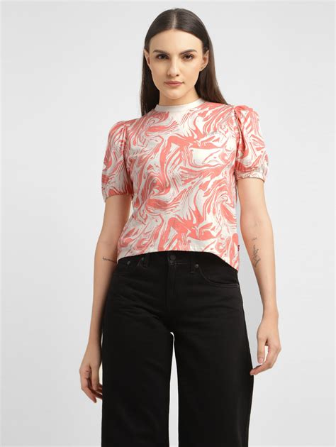 Women's Abstract Print Crew Neck Top – Levis India Store