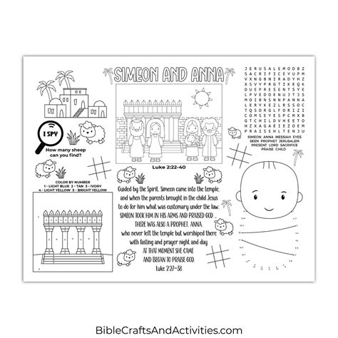 Simeon And Anna Activity Sheets