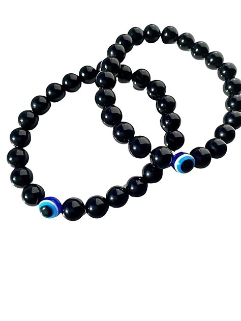 Buy Sukhad Couple-Combo Matching Bracelet Ward off Negativity Black ...