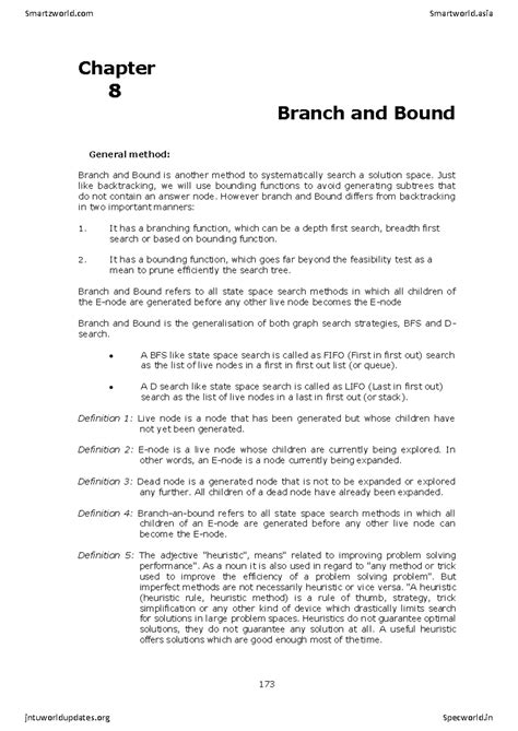 Design and Analysis of Algorithms C8 - 173 Chapter 8 Branch and Bound ...