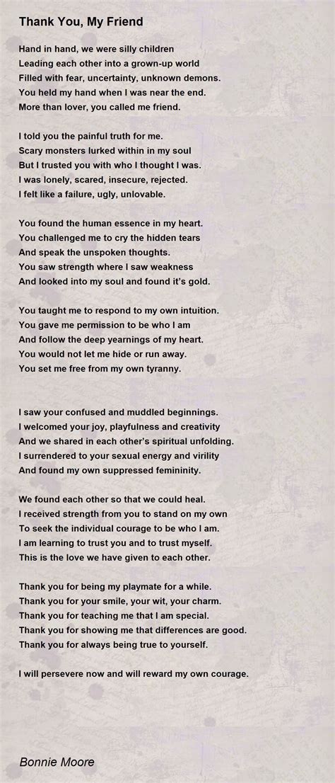 Thank You For Being My Friend Poems