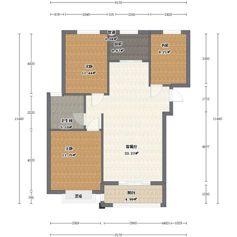 弘石湾3室2厅2卫1厨133.00平米户型图解析_装修设计方案-石家庄上善美居装饰公司