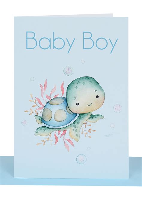 Baby Boy Greeting Cards | Turtle & Bubbles | Australian Made