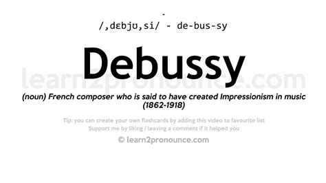 Pronunciation of Debussy | Definition of Debussy - YouTube