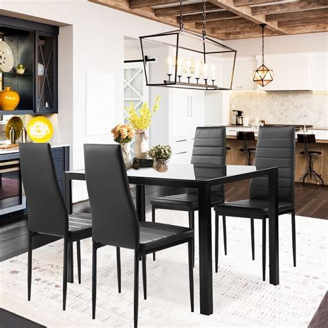 Rectangle Dining Table Set, 5 Pieces Dining Set, | Ubuy India