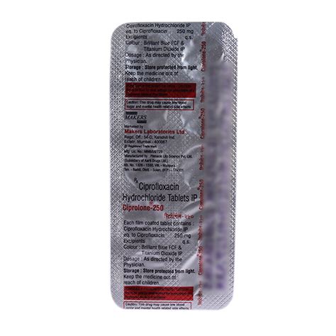 Ciprolone 250 Tablet 10's Price, Uses, Side Effects, Composition ...