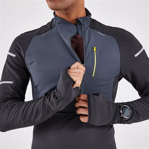 WARM REGUL MEN'S LONG-SLEEVED WINTER RUNNING T-SHIRT BLACK GREY YELLOW ...