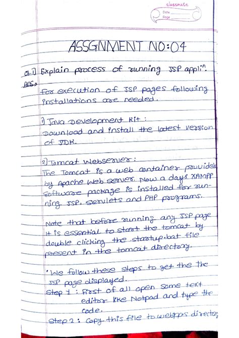 Wt-4 assi - Mandatory assignments and important questions - classmate ...