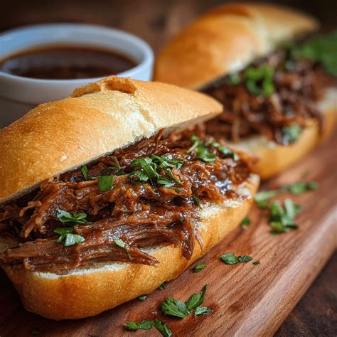 Slow Cooker Shredded Beef Sandwiches | Delectable Meal