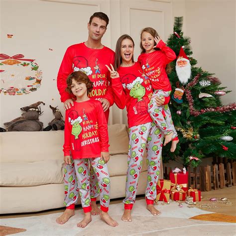 Christmas Family Matching Pajamas Grinch, Grinch Pajamas for Family ...