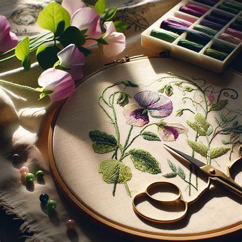Sweet Pea Embroidery: Step-by-Step Tutorial for Creating a Pattern