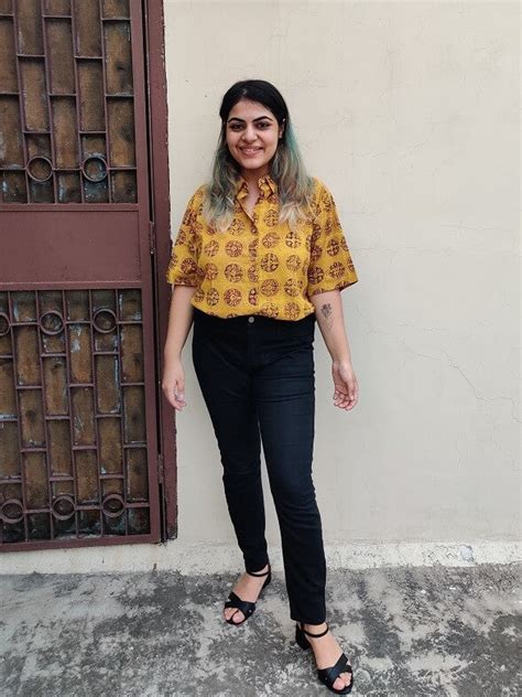 Surajmukhi Hand Block Printed Relaxed Fit Short Shirt – Kasaa Hues