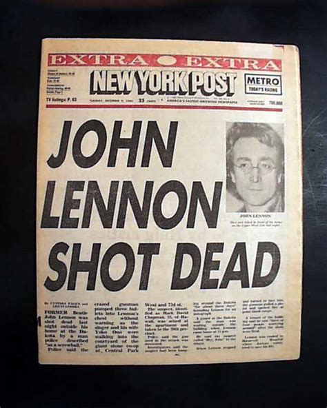 Death of John Lennon reported in a newspaper from the city where he was shot... - RareNewspapers.com